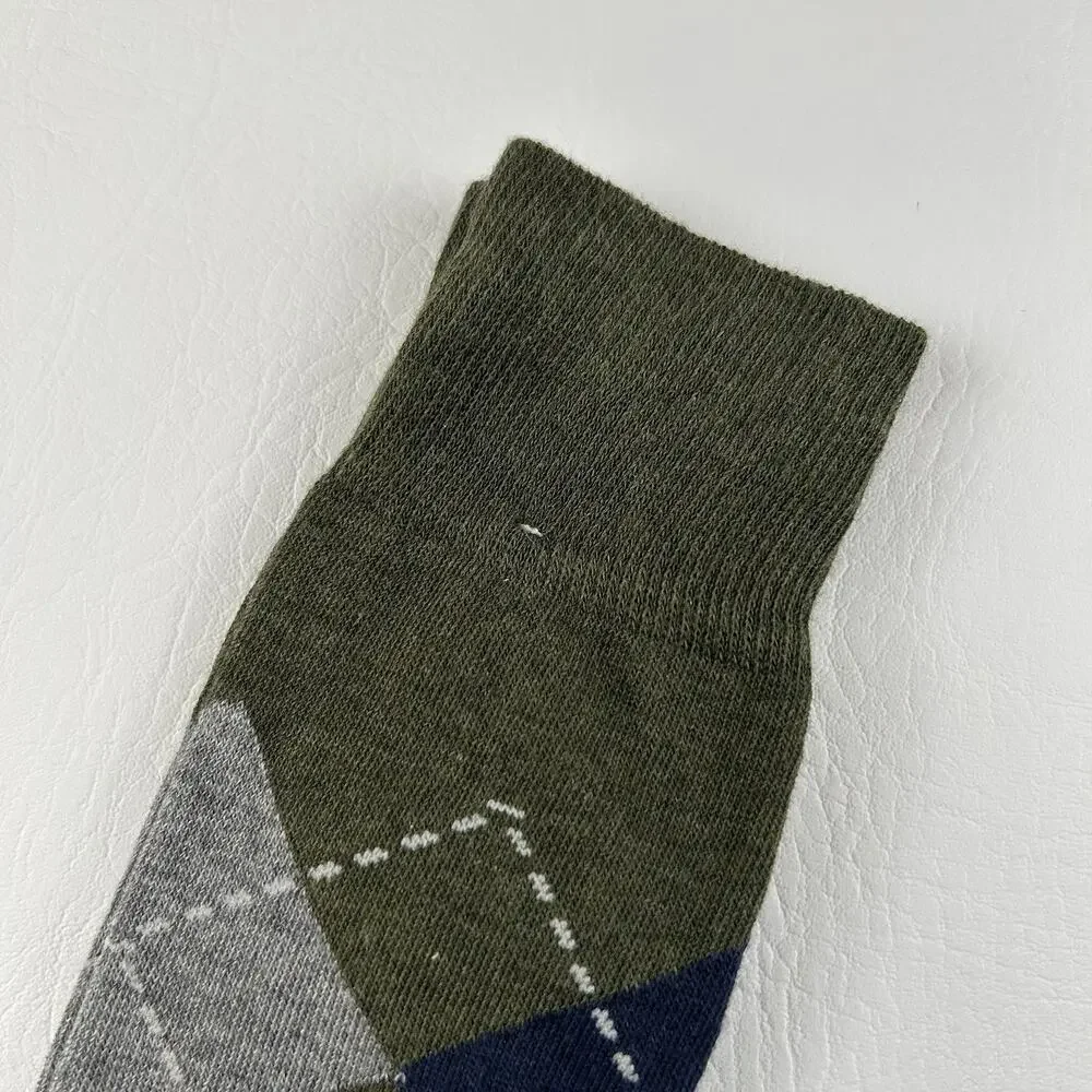 Nordstrom Made in Italy Men’s Crew Socks Argyle Cotton Blend Size 6-12.5